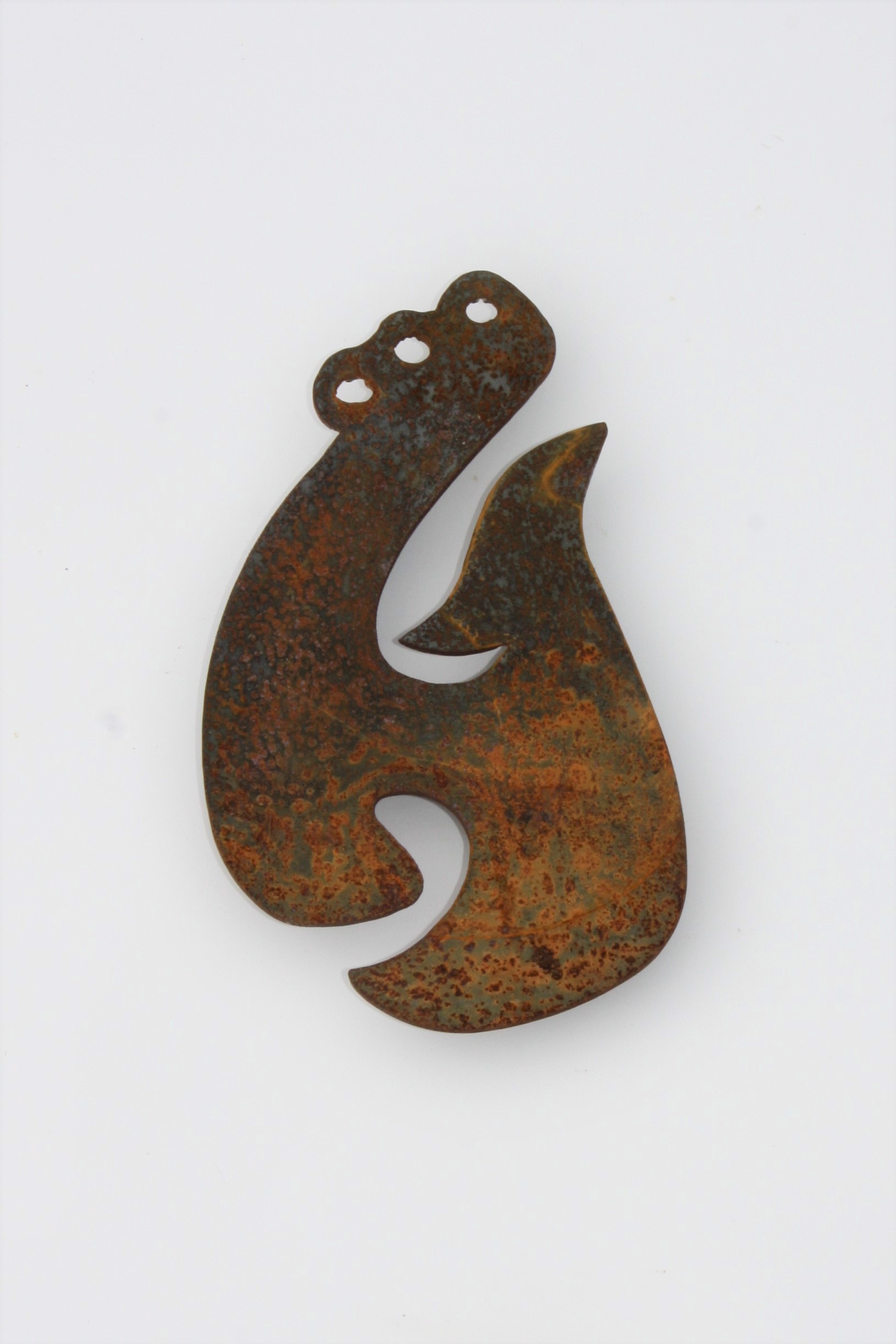 Fish Hook 2 - Small - Weathered Corten Steel